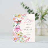 Lente bloemen bloeiende bruiloft save the date (Staand voorkant)
