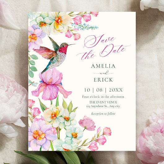 Lente bloemen bloeiende bruiloft save the date