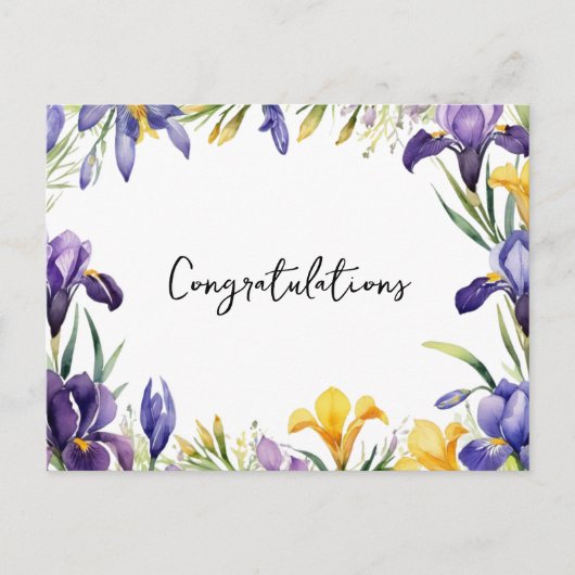 Lente Bloemen Bloemengrens Felicitaties Briefkaart (Voorkant)