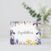 Lente Bloemen Bloemengrens Gefeliciteerd Briefkaart (Staand voorkant)