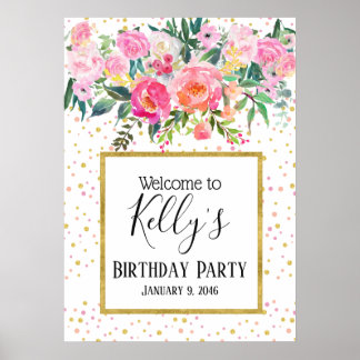 lente bloemen, bloemrijk, welkomstbord poster