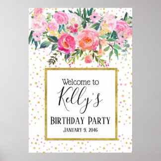 lente bloemen, bloemrijk, welkomstbord poster