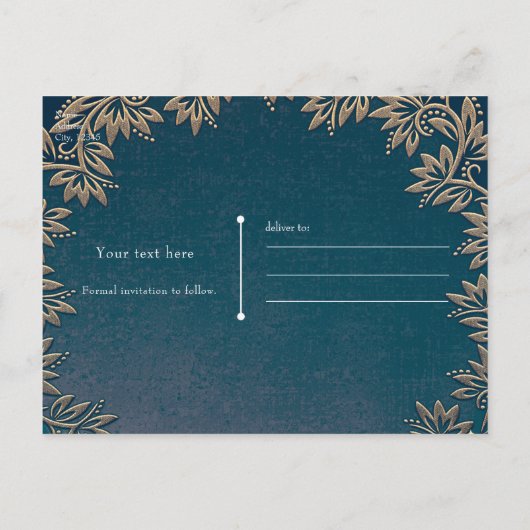 Lente Bloemen Bloemrijke Elegante Save the Date Ch Aankondigingskaart (Achterkant)