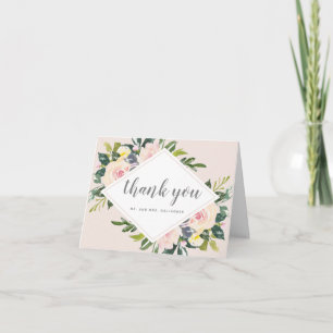 Lente Bloemen Blozen   Vouwbare Trouw Trouwkaarten Bedankkaart
