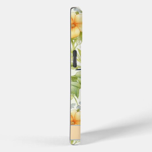 Lente Bloemen & Bluebird Pastel Geel Aangepaste na Case-Mate iPhone Case (Achterkant / Rechts)