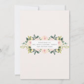 Lente Bloemen Blush | Bruidsdouche uitnodiging (Achterkant)