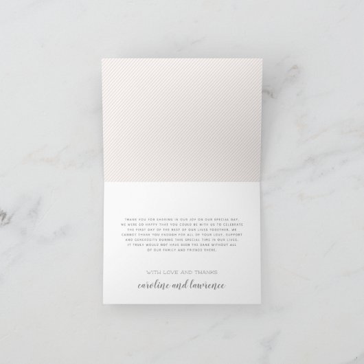 Lente Bloemen Blush | Gevouwen bruiloft dank u Bedankkaart (Binnen)