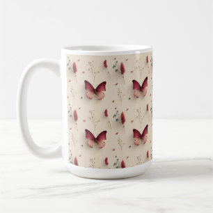 Lente Bloemen & Blush Vlinder Vintage Koffiemok