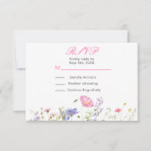 Lente bloemen boeket RSVP kaartje (Voorkant)