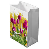 Lente Bloemen / Boeket van Narcissen, Tulpen Medium Cadeauzakje (Voorkant Gekanteld)