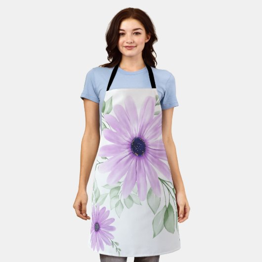 Lente Bloemen Botanisch Patroon Kleurrijk Schort (Gedragen)