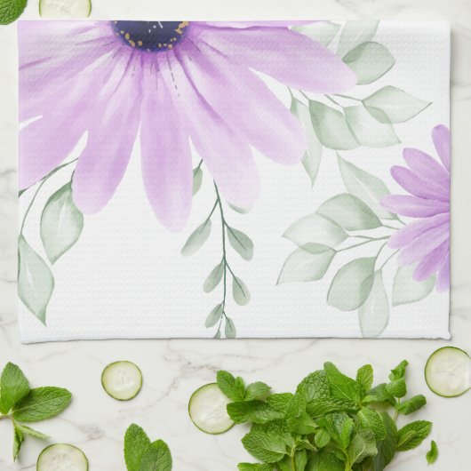 Lente Bloemen Botanisch Patroon Kleurrijk Theedoek (Gevouwen)