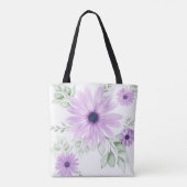 Lente Bloemen Botanisch Patroon Kleurrijk Tote Bag (Achterkant)