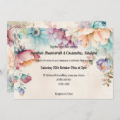 LENTE BLOEMEN BOTANISCHE BRUILOFT KAART (Voorkant / Achterkant)