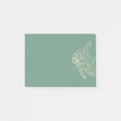 Lente Bloemen Botanische Hand Getekende Groene Bie Post-it® Notes (Voorkant)
