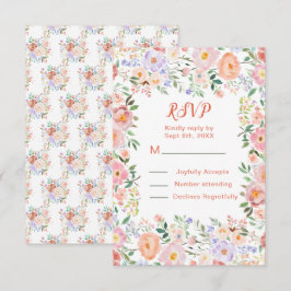 Lente Bloemen Bruiloft RSVP Kaartje