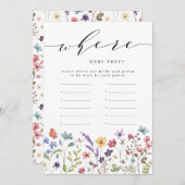 Lente Bloemen Bruiloft Spel Waar Waren Ze Kaart (Voorkant / Achterkant)