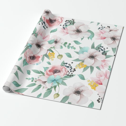 Lente Bloemen Cadeaupapier (Uitgerold)