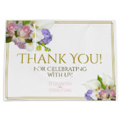 Lente Bloemen Chique Elegante Roze & Gouden Bruilo Groot Cadeauzakje (Voorkant)