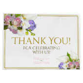 Lente Bloemen Chique Elegante Roze & Gouden Bruilo Groot Cadeauzakje (Achterkant)