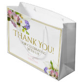 Lente Bloemen Chique Elegante Roze & Gouden Bruilo Groot Cadeauzakje (Achterkant Gekanteld)