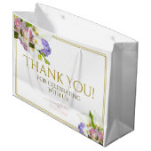 Lente Bloemen Chique Elegante Roze & Gouden Bruilo Groot Cadeauzakje (Voorkant Gekanteld)