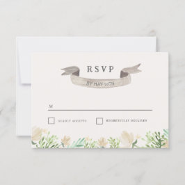 Lente Bloemen Crest Bruiloft RSVP Kaartje