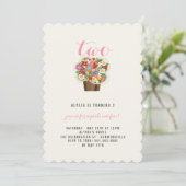 Lente Bloemen Cupcake 2e Verjaardagsfeest Uitnodig Kaart (Staand voorkant)