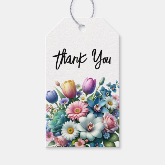 Lente Bloemen Dank u Labels Cadeaulabel (Voorkant)
