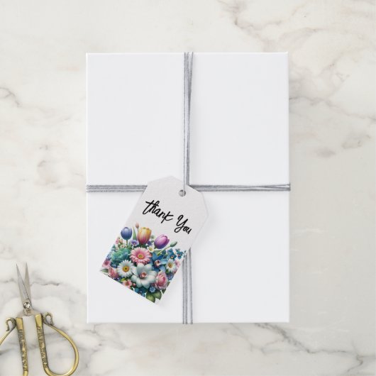 Lente Bloemen Dank u Labels Cadeaulabel (Met Touw)