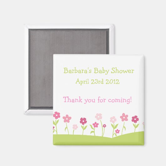 Lente bloemen dank u magneet - Meisje (Voorkant / Achterkant)