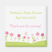 Lente bloemen dank u magneet - Meisje (Voorkant)