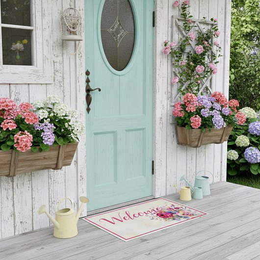 Lente bloemen deurmat