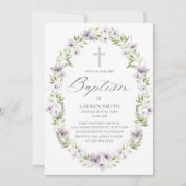 Lente Bloemen Doop Kruis doopsel Kaart (Voorkant)