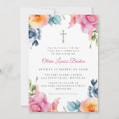 Lente Bloemen Eerste Heilige Communie Kaart (Voorkant)