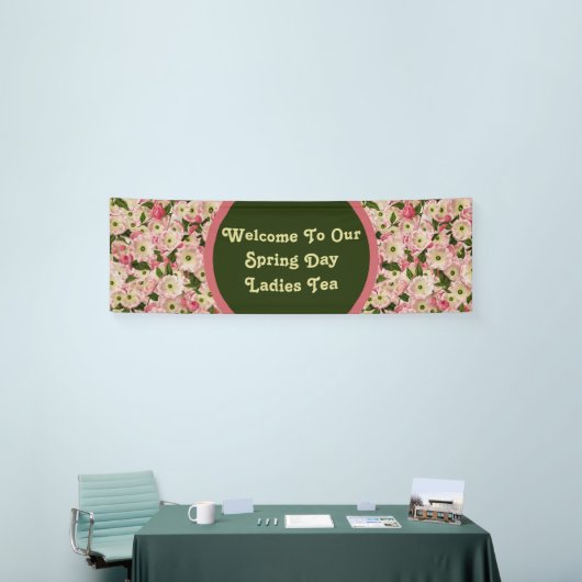 Lente bloemen elegant bloesbloem spandoek (Beurs)