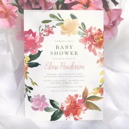 Lente Bloemen | Elegante & Eenvoudige Meisje Baby Kaart