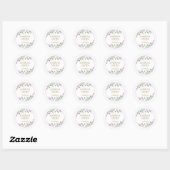 Lente Bloemen Elegante Typografie Bruiloft Ronde Sticker (Vel)