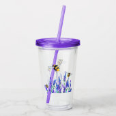 Lente Bloemen en Bijen Acryl Tumbler Acryl Drinkbeker (Achterkant)