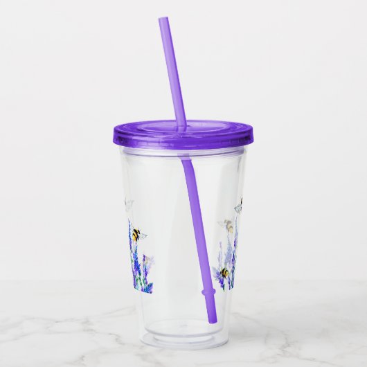 Lente Bloemen en Bijen Acryl Tumbler Acryl Drinkbeker (Links)