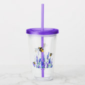 Lente Bloemen en Bijen Acryl Tumbler Acryl Drinkbeker (Voorkant)