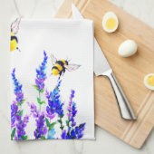 Lente Bloemen en Bijen Keukenhanddoek (Quarter Fold)