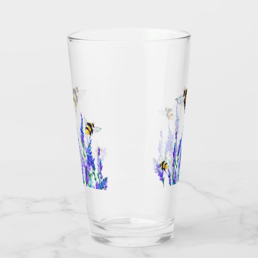 Lente bloemen en bijen vliegend glas (Links)