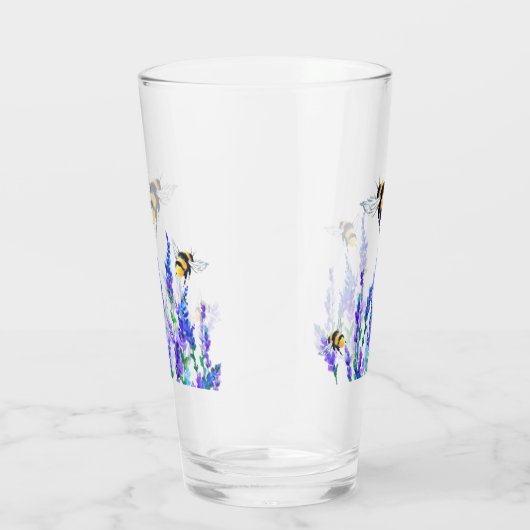 Lente bloemen en bijen vliegend glas (Rechts)