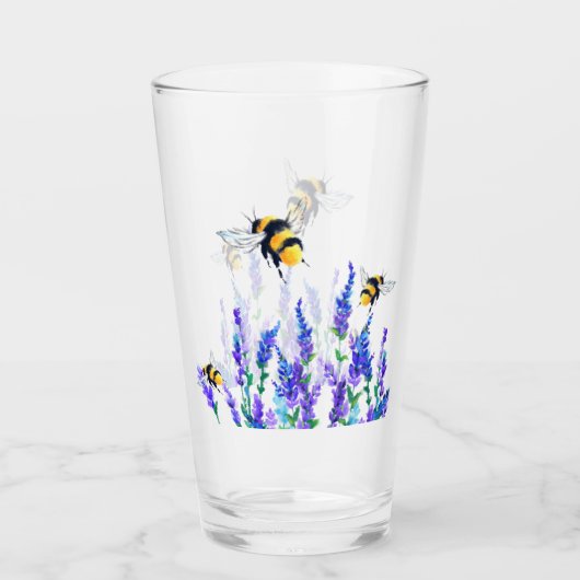 Lente bloemen en bijen vliegend glas (Voorkant)