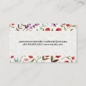 Lente Bloemen en Bladeren Sierpatroon Visitekaartje (Achterkant)