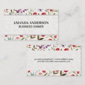 Lente Bloemen en Bladeren Sierpatroon Visitekaartje (Voorkant / Achterkant)