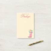 Lente Bloemen en Regenlaarzen Post-it® Notes (Op bureau)