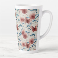Lente bloemen en roze vlinders uit het verleden