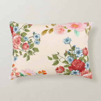 Lente bloemen en tak patroon katoen  accent kussen